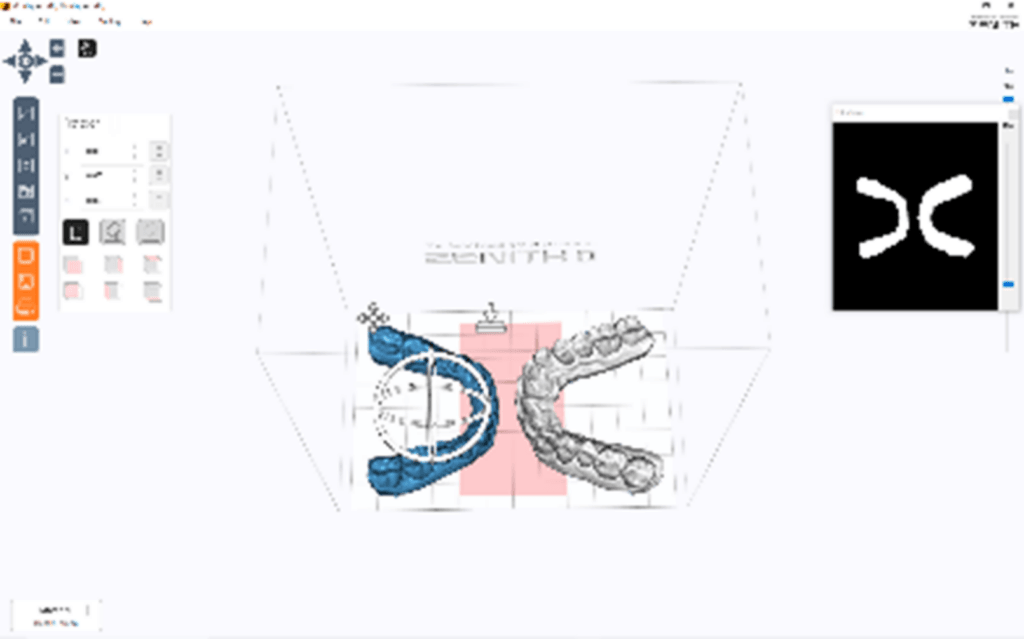 Model laid out in the slicing program