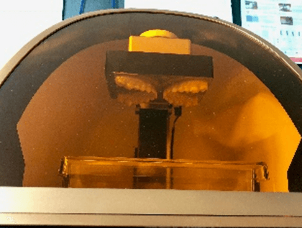 Model being printed on a 3D printer