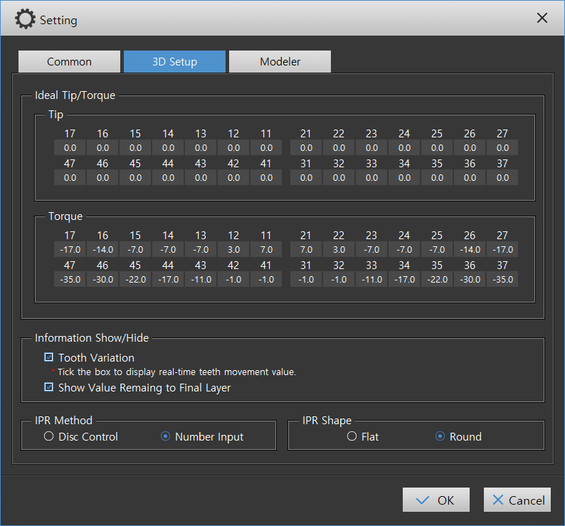 3D Setup setting