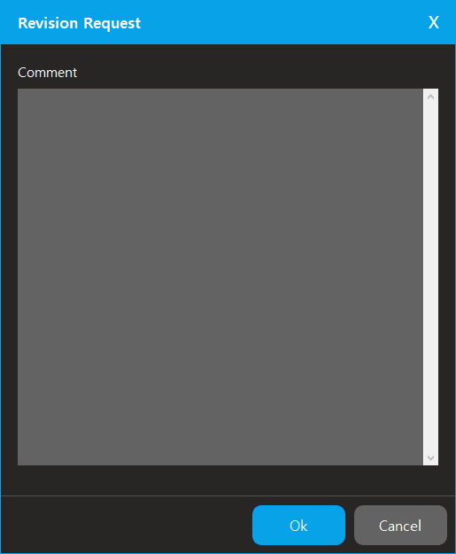 Revision Request dialog
