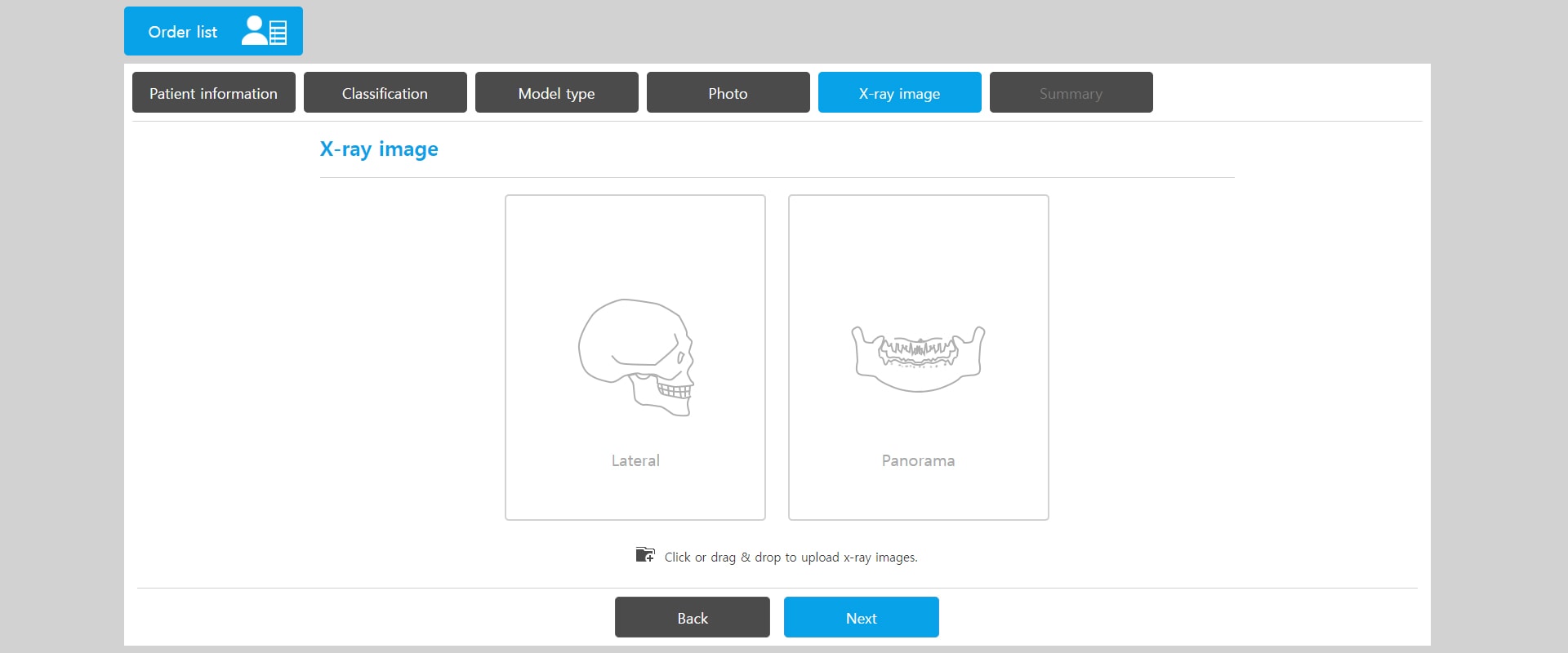 In-house X-ray image upload